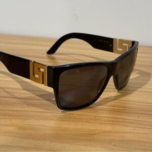 Versace black & gold Greca polarized Y2K sunglasses, made in Italy
